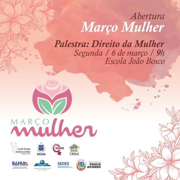  Abertura da programação Março Mulher será nesta segunda (6)