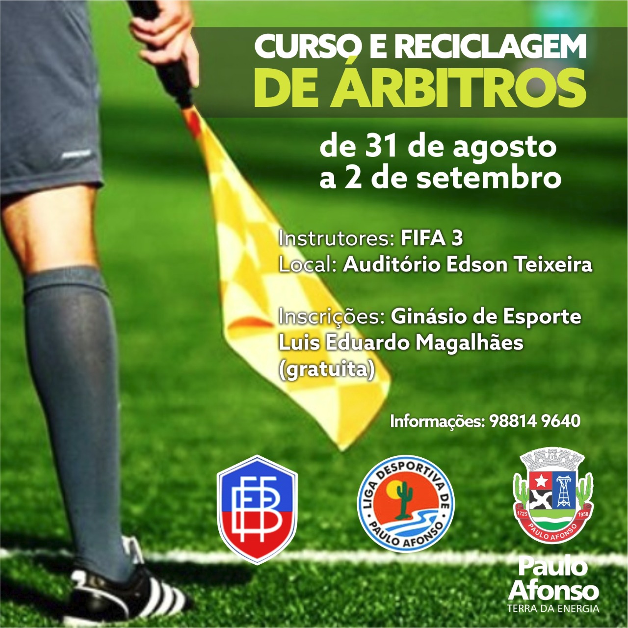  Inscrições abertas para curso e reciclagem de árbitros