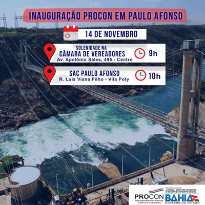  Cerimônia de Inauguração do PROCON em Paulo Afonso será na Câmara Municipal