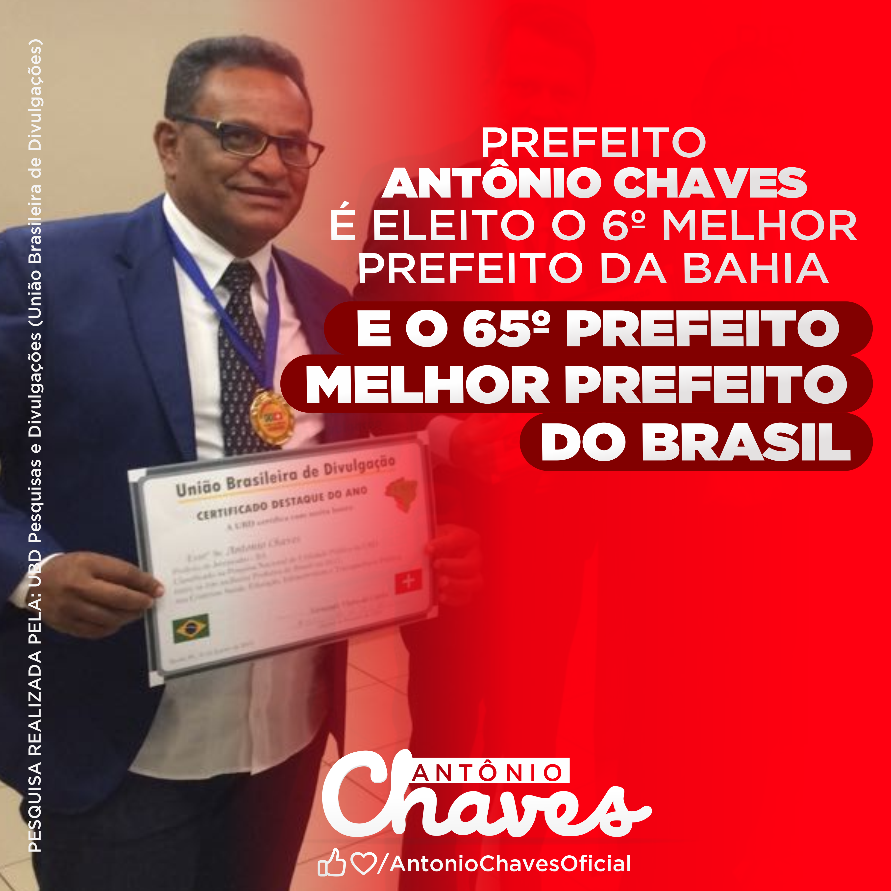  Prefeito de Jeremoabo-BA é eleito 6º Melhor Prefeito da Bahia e o 65º Melhor Prefeito do Brasil.