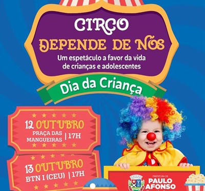  Dia da Criança tem programação especial no Centro, na Praça das Mangueiras, e na Praça CEU- BTN I