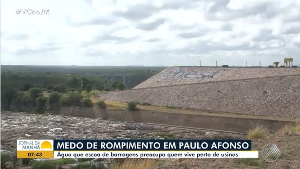  Jornal da Manhã da TV Bahia questiona do risco da barragem da PA-IV romper