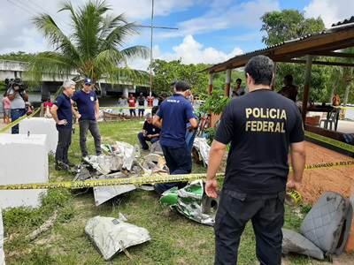  PF e PM concluem levantamentos no local do acidente aéreo que vitimou o cantor Gabriel Diniz