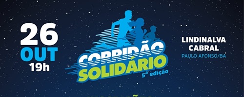  Abertas as inscrições para o Corridão Solidário, que acontece dia 26 de outubro