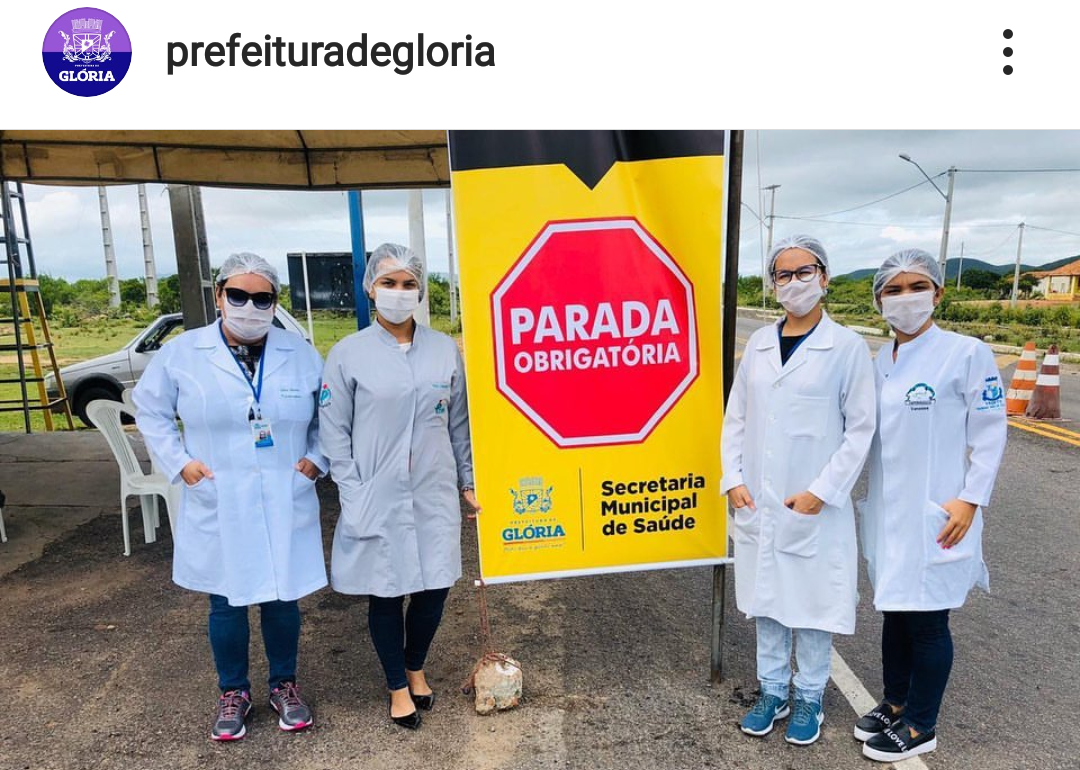  Covid-19: Prefeitura de Glória adota medidas preventivas com barreiras sanitárias