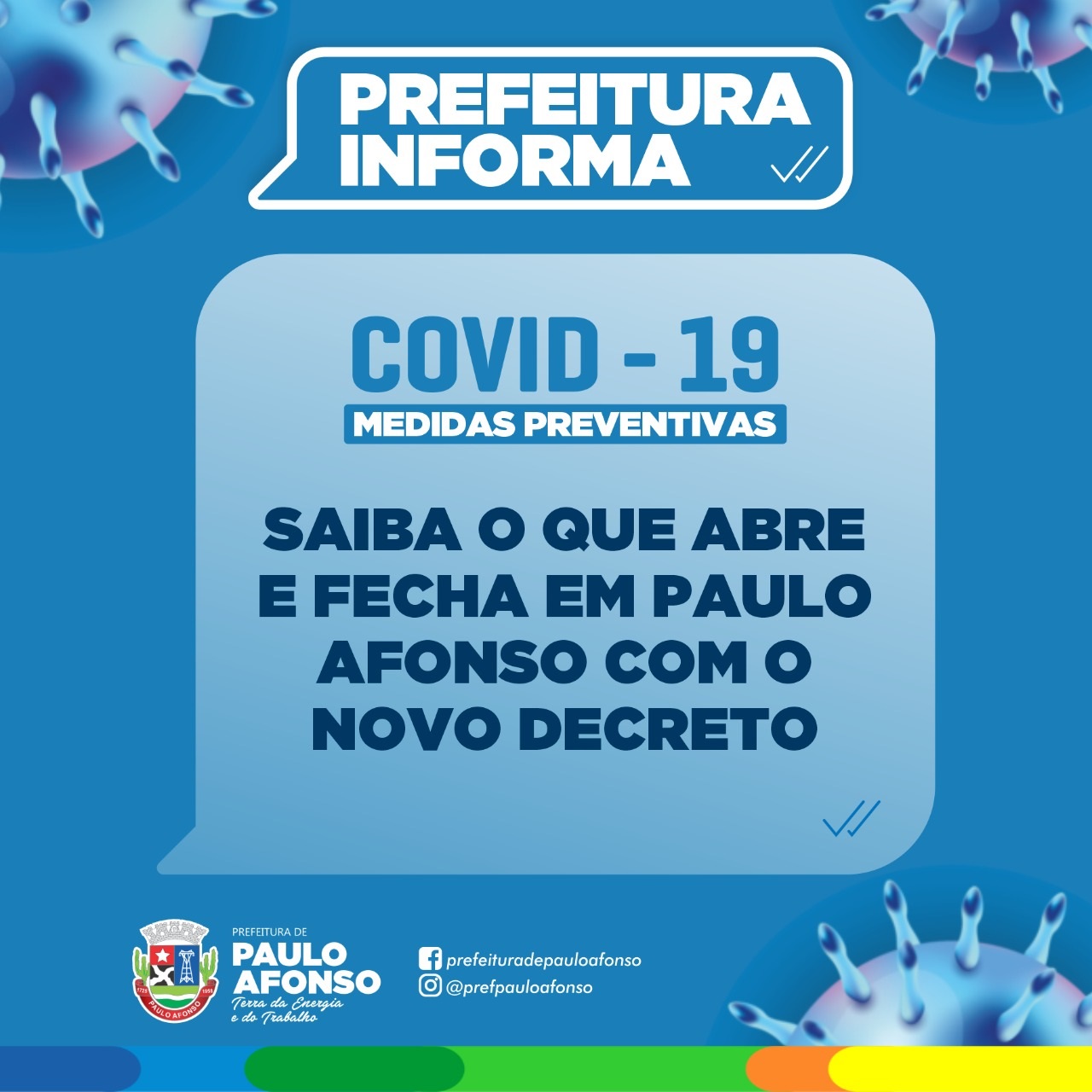  Em novo decreto, a partir do dia 21/04 continuam suspensas atividades comerciais, religiosas e de lazer por um prazo de dez dias