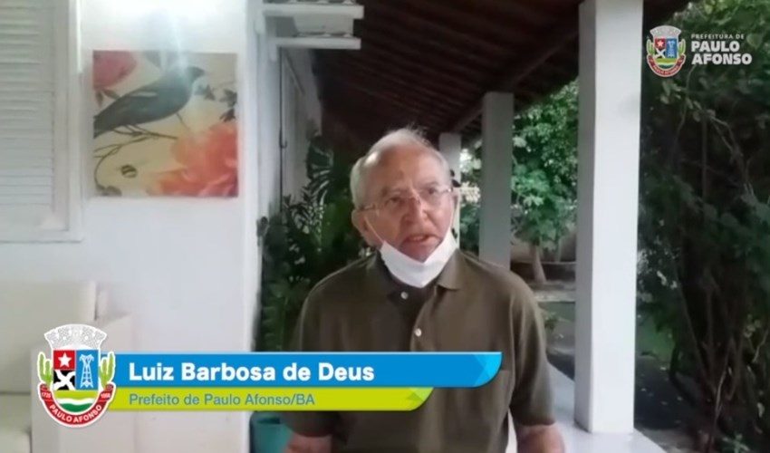  Notícia triste para o pauloafonsino: Prefeito Luiz de Deus testa positivo para o coronavírus