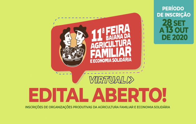  Inscrições para Feira Baiana da Agricultura Familiar terminam nesta terça (13)