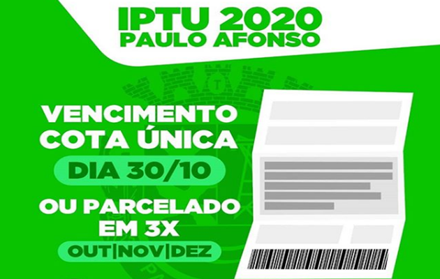  IPTU 2020: antecipe o pagamento e ganhe 10% de desconto