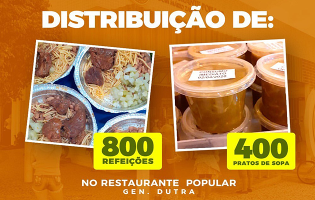  Covid-19: Restaurante Popular Dom Mário Zanetta serve almoço e sopa de graça