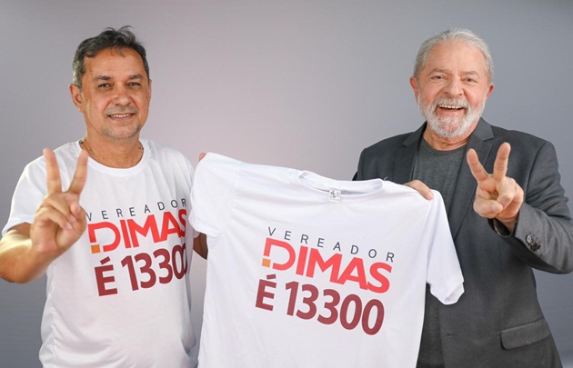  Candidato a vereador Dimas Roque tem apoio de Luiz Inácio Lula da Silva