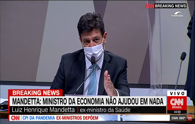  Mandetta: Governo não queria fazer campanha de orientação sobre Covid-19