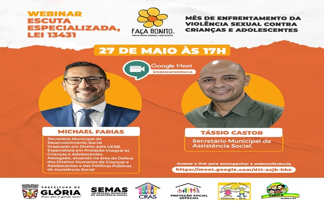  Webinar em Alusão ao Dia Nacional de Enfrentamento ao Abuso e Exploração Sexual de Crianças e Adolescentes