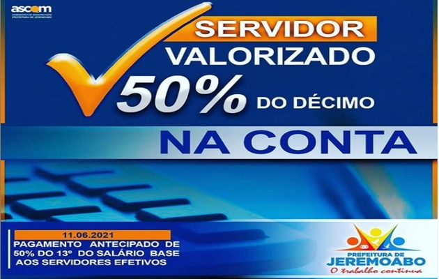  Prefeitura de Jeremoabo antecipou 50% do décimo terceiro