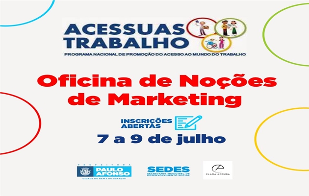  Parceria entre a empresa Clara Arruda e Sedes, promove oficina de capacitação de Noções de Marketing