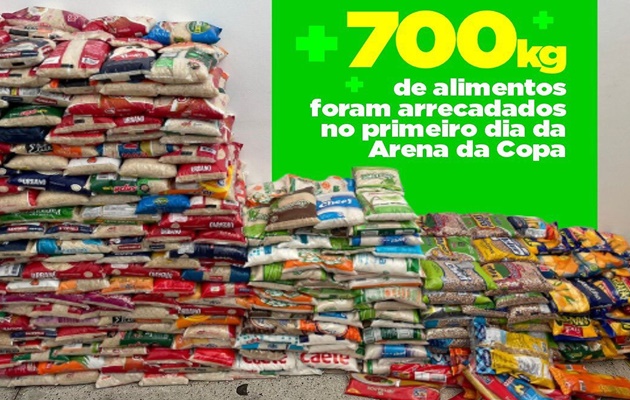  Torcedor pauloafonsino contribui com mais de 700Kg de alimentos, no 1º jogo da Seleção Brasileira