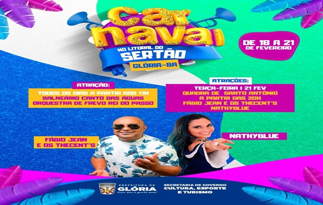  Prefeitura de Glória anuncia o carnaval no Litoral do sertão, o melhor carnaval da região