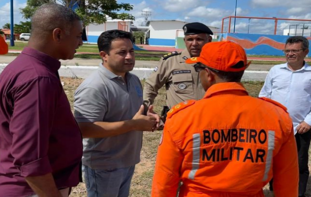  Prefeito David Cavalcanti, Policia Militar, Polícia Civil e 15° GBM, visitam local da Festa de Santo Antônio