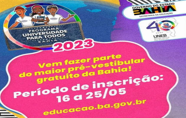  Quer se preparar para mandar bem no ENEM e vestibular? Então fique ligado, pois o Programa Universidade para Todos abriu inscrições em Glória