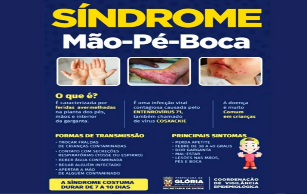  Secretaria de Saúde comunica a população gloriense de surto Impetigo e Síndrome PÉ-MÃO-BOCA (Enterovirose)