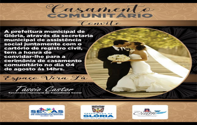  Secretaria de Assistência Social realiza Casamento Comunitário Civil para casais cadastrados no CadÚnico