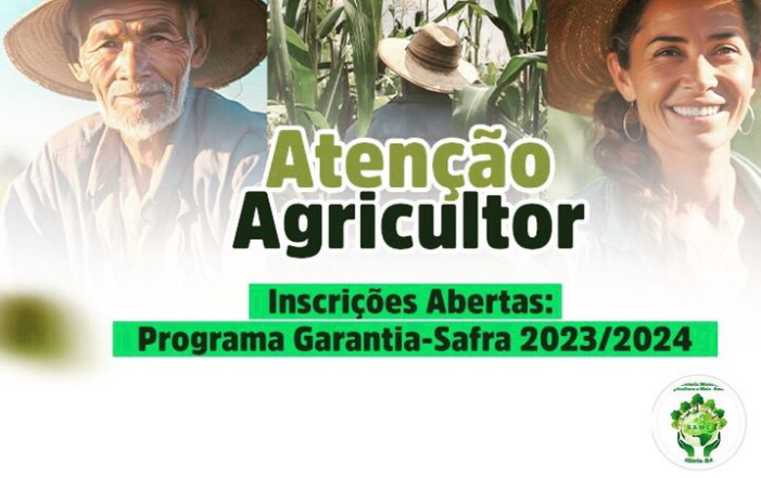  Secretaria de Agricultura e Meio Ambiente informa aos agricultores que estão abertas as inscrições do Garantia-Safra