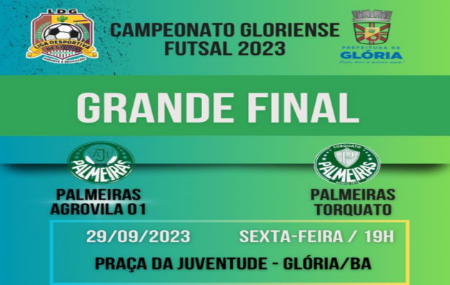  Chegou o dia da final do 1º Campeonato Gloriense de Futsal, na Quadra da Praça da Juventude