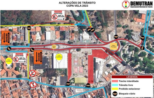  Confira como fica o trânsito nas imediações do local que será realizada a Copa Vela