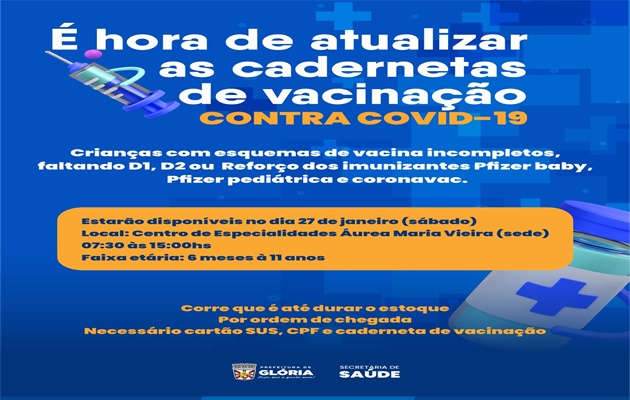  É hora de atualizar as cadernetas de vacinação contra covid -19