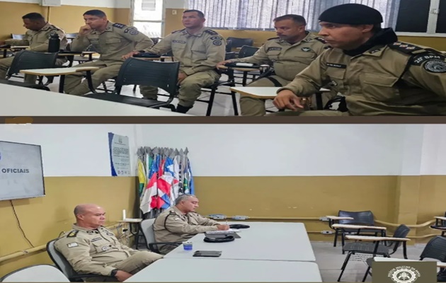  Reunião de oficiais do 20º BPM sob o comando do Tenente Coronel PM Marcos Davi, atual Comandante da unidade