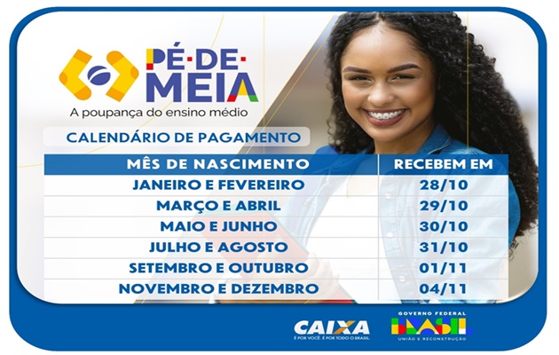  CAIXA inicia pagamento da parcela de outubro do Programa Pé-de-meia nesta segunda-feira (28)